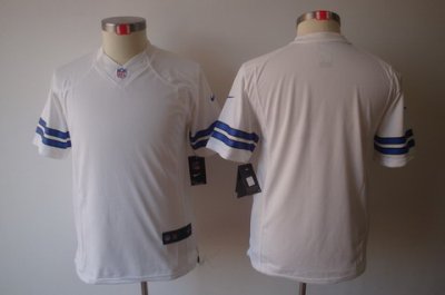 Youth Nike Dallas Cowboys Blank White Color Limited Jerseys