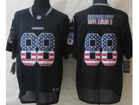 Nike Dallas Cowboys 88 Dez Bryant Black Elite USA Flag Fashion NFL Jersey