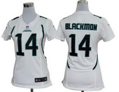 Women Nike Jacksonville Jaguars 14# Justin Blackmon White Nike NFL Jerseys