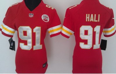 Women Nike Kansas City Chiefs 91 Tamba Hali Red Nike NFL Jerseys