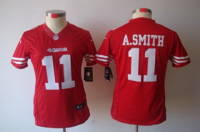 Women Nike San Francisco 49ers 11 Alex Smith Red Color[NIKE LIMITED Jersey]