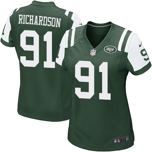 Women's Nike New York Jets #91 Sheldon Richardson Game Green Tea