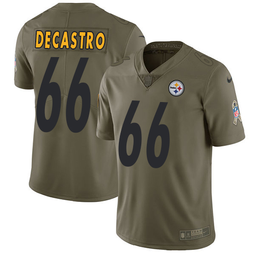 Nike Steelers #66 David DeCastro Olive Mens Stitched NFL Limited