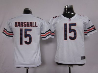 Youth Nike Chicago Bears #15 Marshall White Nike NFL Jerseys