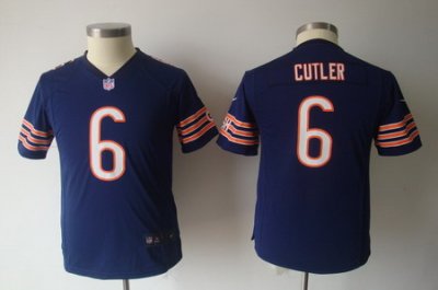 Youth Nike Chicago Bears 6# Cutler Authentic Blue Jerseys