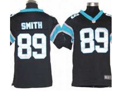 Youth Nike Carolina Panthers #89 Steve Smith Black Jerseys