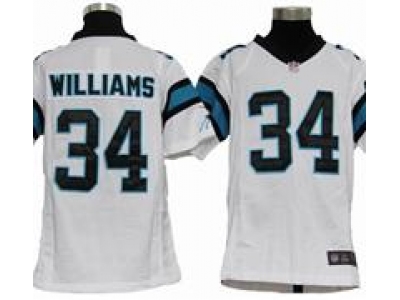 Youth Nike Carolina Panthers #34 DeAngelo Williams white Jerseys
