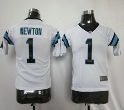 Youth Nike Carolina Panthers #1 Newton white color Jersey