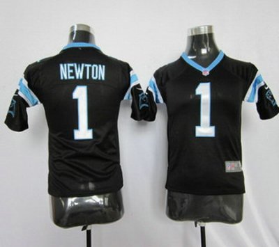 Youth Nike Carolina Panthers #1 Newton black color Jersey