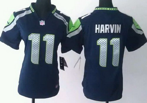 Women Nike Seattle Seahawks 11 Percy Harvin Blue NFL Jerseys