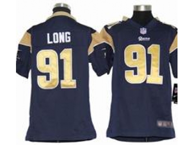 Youth Nike Youth St. Louis Rams #91 Chris Long Blue jerseys