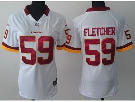 Women Nike Washington Redskins 59 London Fletcher White NFL Jerseys