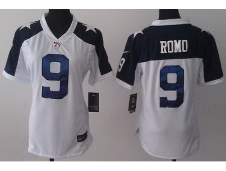 Women Nike Dallas Cowboys 9 Tony Romo White Thanksgivings NFL Jerseys