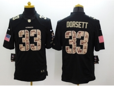 Nike Dallas Cowboys 33 tony dorsett Black Limited Salute to Serv