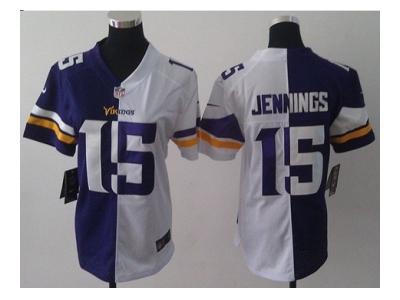 Nike Women Minnesota Vikings #15 Greg Jennings white-purple[new Elite split]