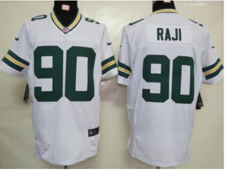 Nike green bay packers 90 B.J. Raji white Elite NFL Jersey