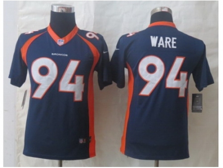 Nike Youth Denver Broncos #94 Ware Blue Jerseys