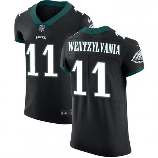 Mens Nike Philadelphia Eagles 11 Carson Wentz Black Alternate Wentzylvania Vapor Untouchable Elite P