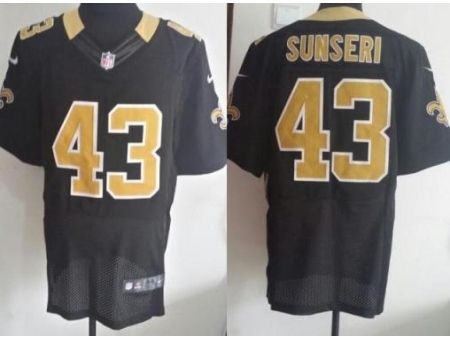 Nike New Orleans Saints 43 Vinnie Sunseri Black Elite NFL Jersey