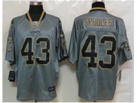 Nike New Orleans Saints 43 Darren Sproles Grey Elite Lights out NFL Jersey