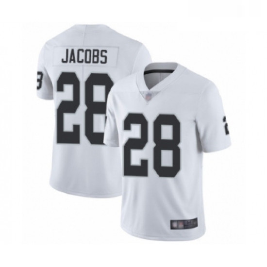 Mens Oakland Raiders 28 Josh Jacobs White Vapor Untouchable Limi