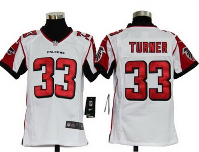 Youth Nike Atlanta Falcons 33# Michael Turner Game White Color Jersey