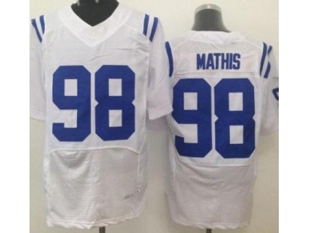 Nike Indianapolis Colts 98 Robert Mathis White Elite NFL Jersey