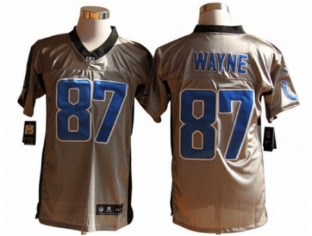 Nike Indianapolis Colts 87 Reggie Wayne Grey Elite Shadow NFL Jersey