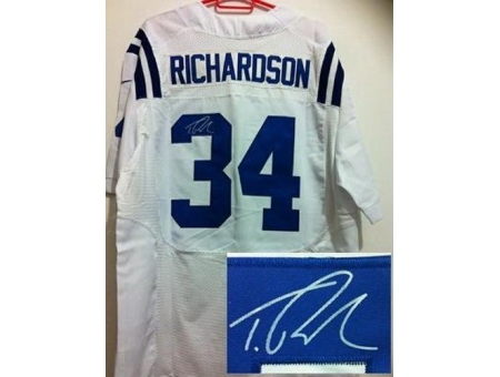 Nike Indianapolis Colts 34 Trent Richardson White Elite Signed NFL Jersey