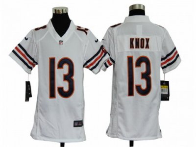 Youth Nike NFL Chicago Bears #13 Johnny Knox White Jerseys