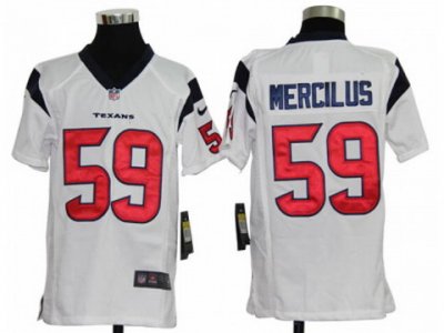 Youth Nike NFL Houston Texans #59 Whitney Mercilus White Jerseys