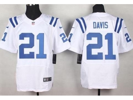 Nike Indianapolis Colts 21 Vontae Davis White Elite NFL Jersey