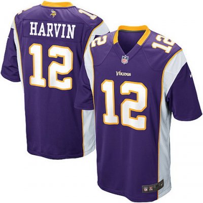 Youth Nike Minnesota Vikings 12# Percy Harvin Game Purple Color 