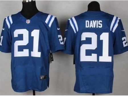 Nike Indianapolis Colts 21 Vontae Davis Blue Elite NFL Jersey