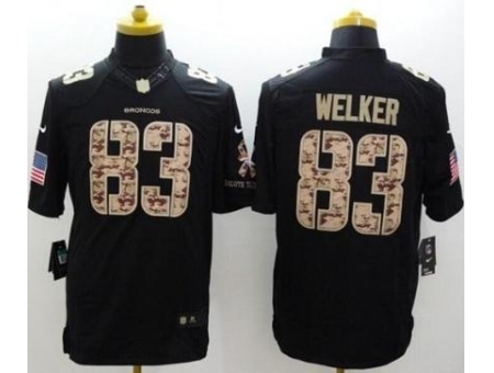 Nike Denver Broncos 83 Wes Welker Black Limited Salute to Service NFL Jersey