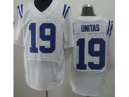 Nike Indianapolis Colts 19 Johnny Unitas White Elite NFL Jersey