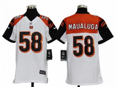 Nike Youth NFL Cincinnati Bengals #58 Rey Maualuga White Jerseys