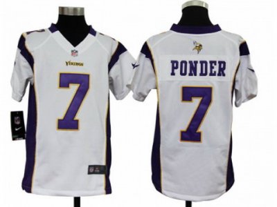 Nike Youth NFL Minnesota Vikings #7 Christian Ponder White Jerseys