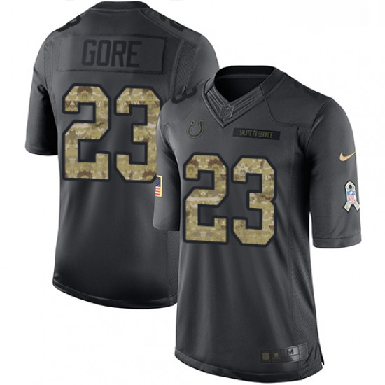 Youth Nike Indianapolis Colts 23 Frank Gore Limited Black 2016 Salute to Service NFL Jersey