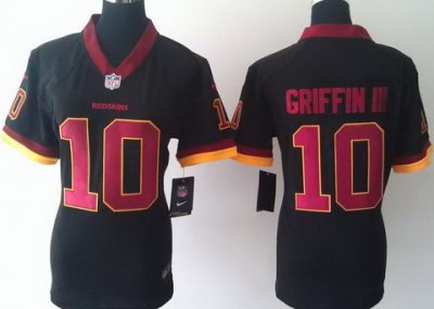 Women Nike Washington Redskins 10# Robert Griffin III Black NFL Jerseys