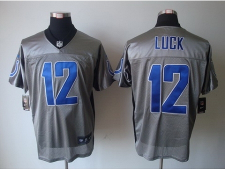 Nike Indianapolis Colts 12 Andrew Luck Grey Shadow Nike NFL Jersey