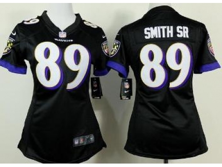 Women Nike Baltimore Ravens 89 Steve Smith SR Black NFL Jerseys