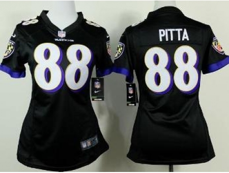 Women Nike Baltimore Ravens 88 Dennis Pitta Black NFL Jersey