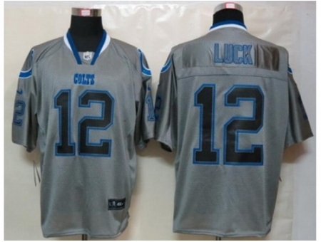 Nike Indianapolis Colts 12 Andrew Luck Grey Elite lights out NFL Jersey