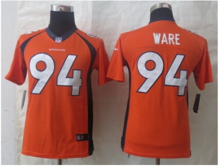 Nike Youth Denver Broncos #94 Ware Orange Jerseys