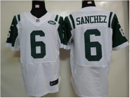 Nike New York Jets 6 Mark Sanchez White Elite NFL Jersey