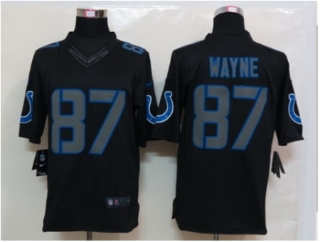 Nike Indianapolis Colts 87 Reggie Wayne Black Limited Impact NFL Jersey