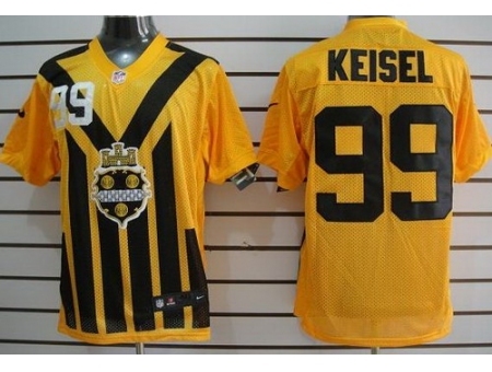 Nike Pittsburgh Steelers 99 Brett Keisel Yellow Elite 1933s Throwback NFL Jersey