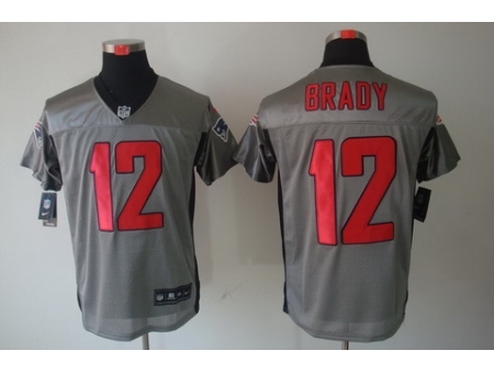 Nike New England Patriots 12 Tom Brady Grey Elite Shadow NFL Jersey