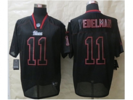 Nike New England Patriots 11 Julian Edelman Black Elite Lights Out NFL Jersey